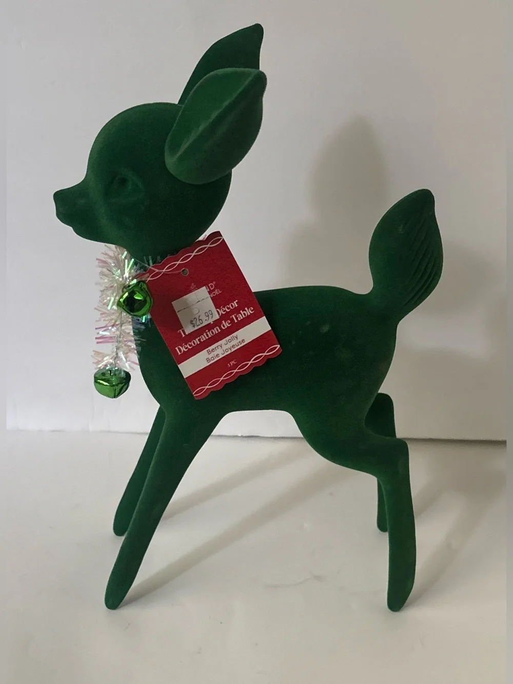 Flocked large Christmas Reindeer tinsel tabletop decor3 total NEW NWT